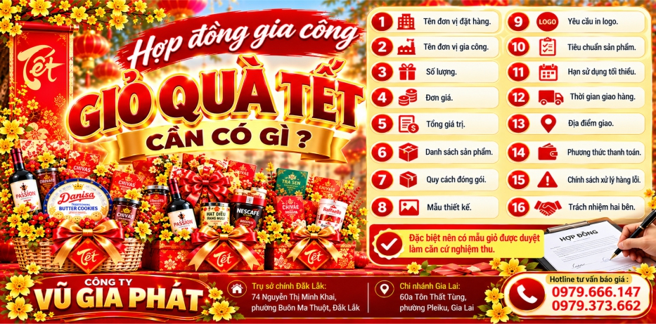 Làm giỏ quà tết ở Pleiku Gia Lai